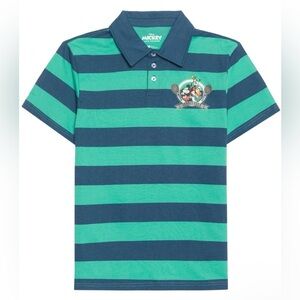 Disney Men's Mickey Mouse Short Sleeve Polo Shirt Blue Size Medium NWOT